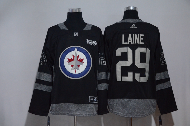 Men Winnipeg Jets #29 Patrik Laine Black Hockey Stitched Adidas NHL Jerseys